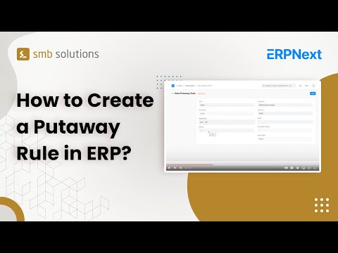 ERPNext | How to create a PUTAWAY rule in ERP | ERPNext Tutorials