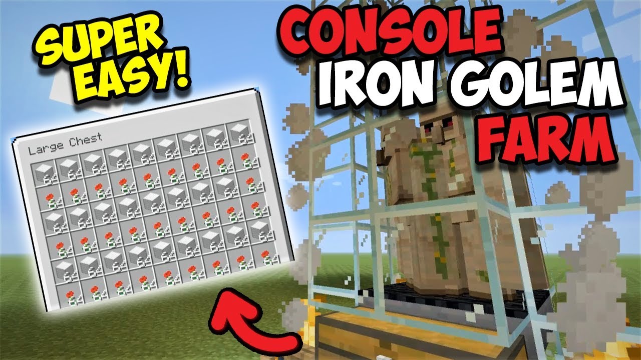 EASY Minecraft PS4 Iron Golem Farm Tutorial! *CONSOLE EDITION* PS4,XBOX