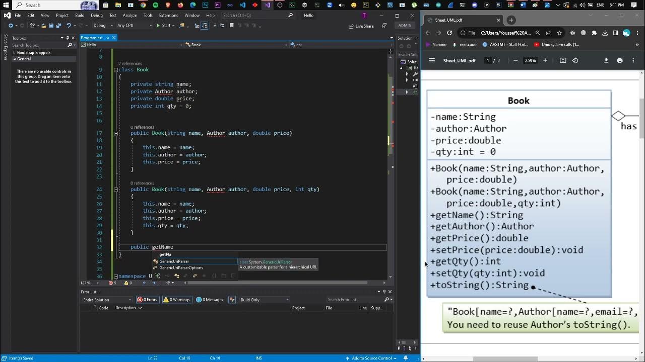 AAST Advanced Programming (CC319) - UML class diagram - YouTube