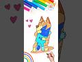 How to Draw Bluey | Draw Bluey and Chilli Easy 🌈 🐶 #bluey #forkids #drawing #shorts #love