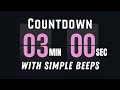 3-Minute Flip Clock Timer ⏱️ | Start & Beeps for Focus