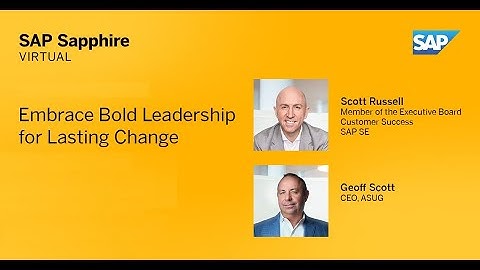 SAP Sapphire Keynote: Bold Leadership for Lasting Change