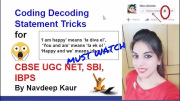 Coding Decoding Statement Tricks | CBSE UGC NET, SBI,  IBPS