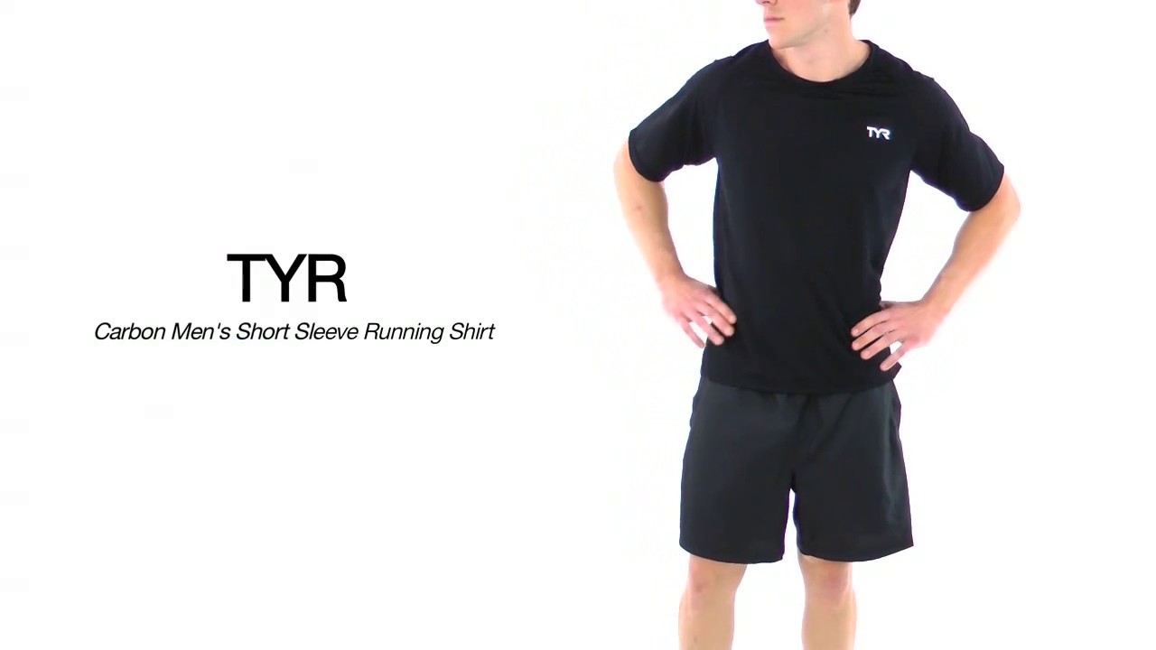 TYR Carbon Men's Short Sleeve Running Shirt | SwimOutlet.com