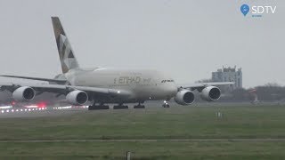 Pilots' skill captured as they land A380 plane sideways in Storm Dennis at Heathrow