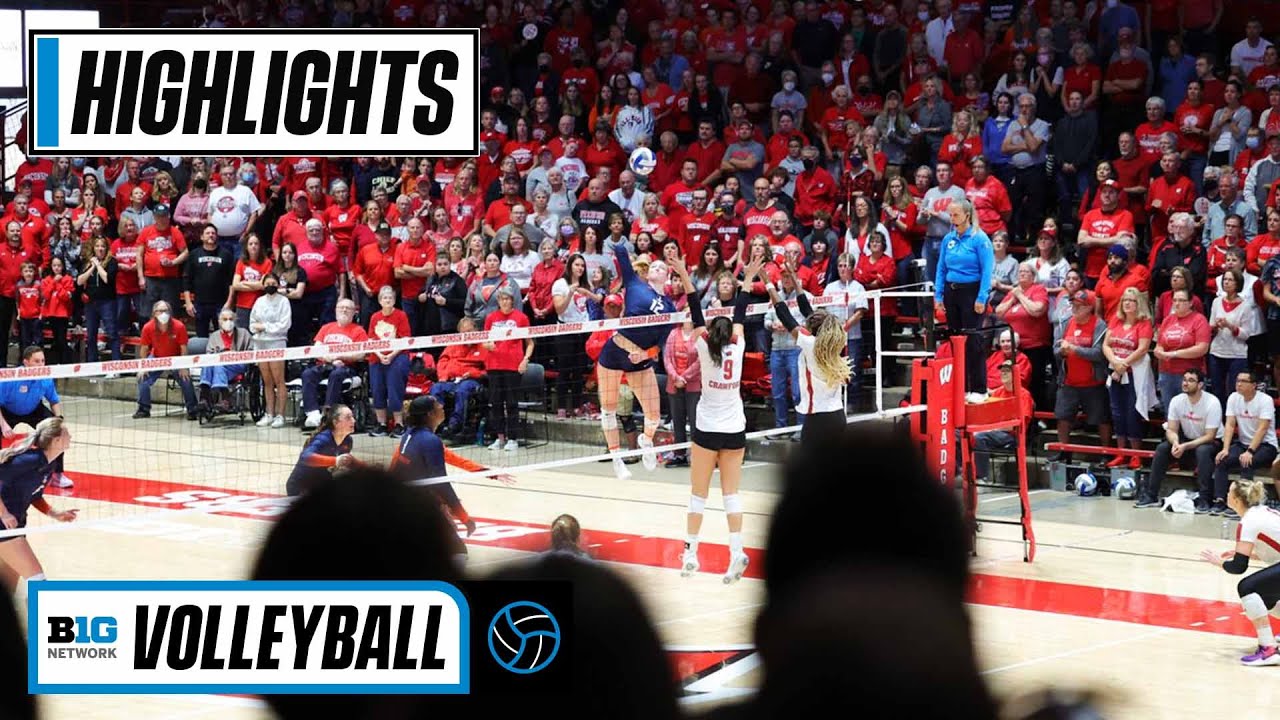 Illinois at Wisconsin Highlights Big Ten Volleyball Oct