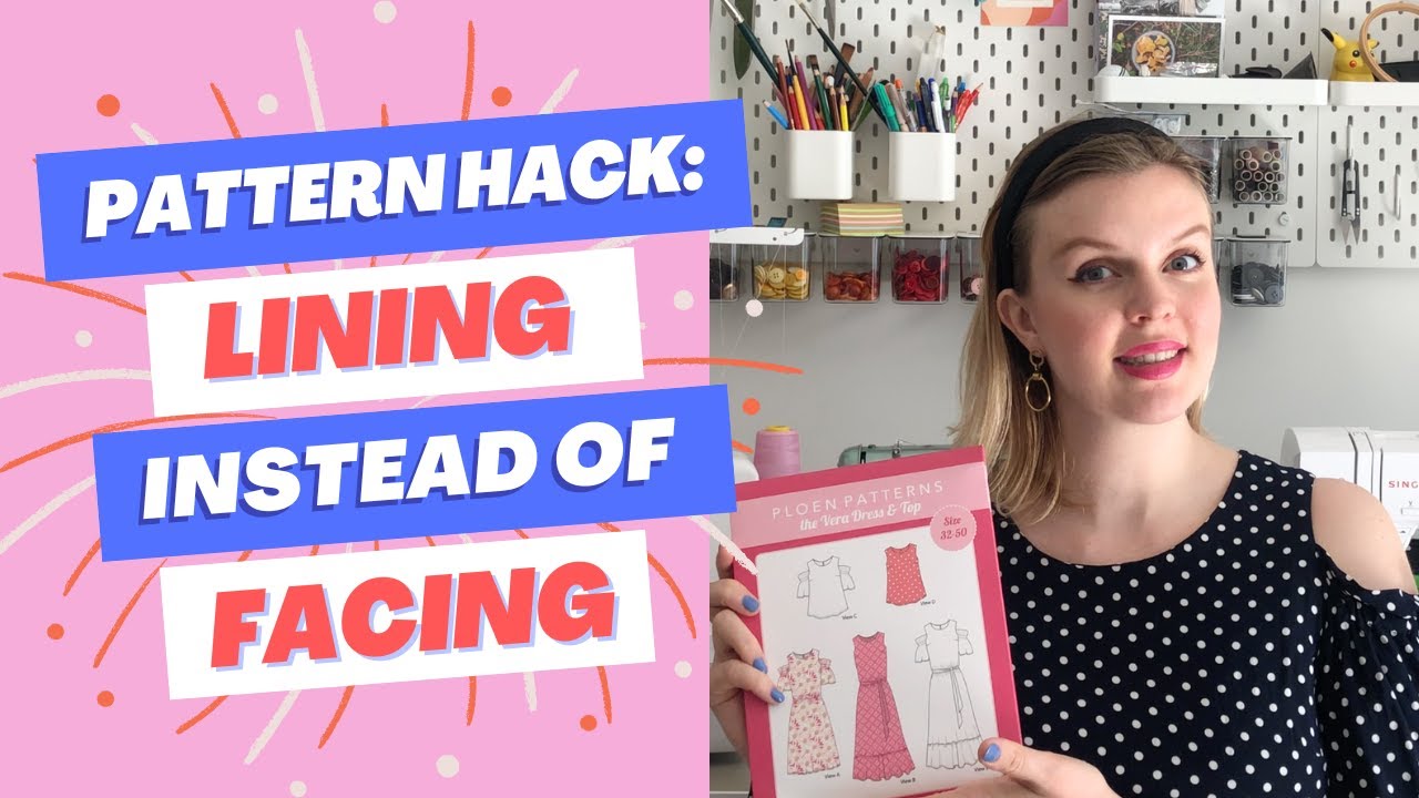 How to add lining instead of facings - Vera pattern hack - YouTube