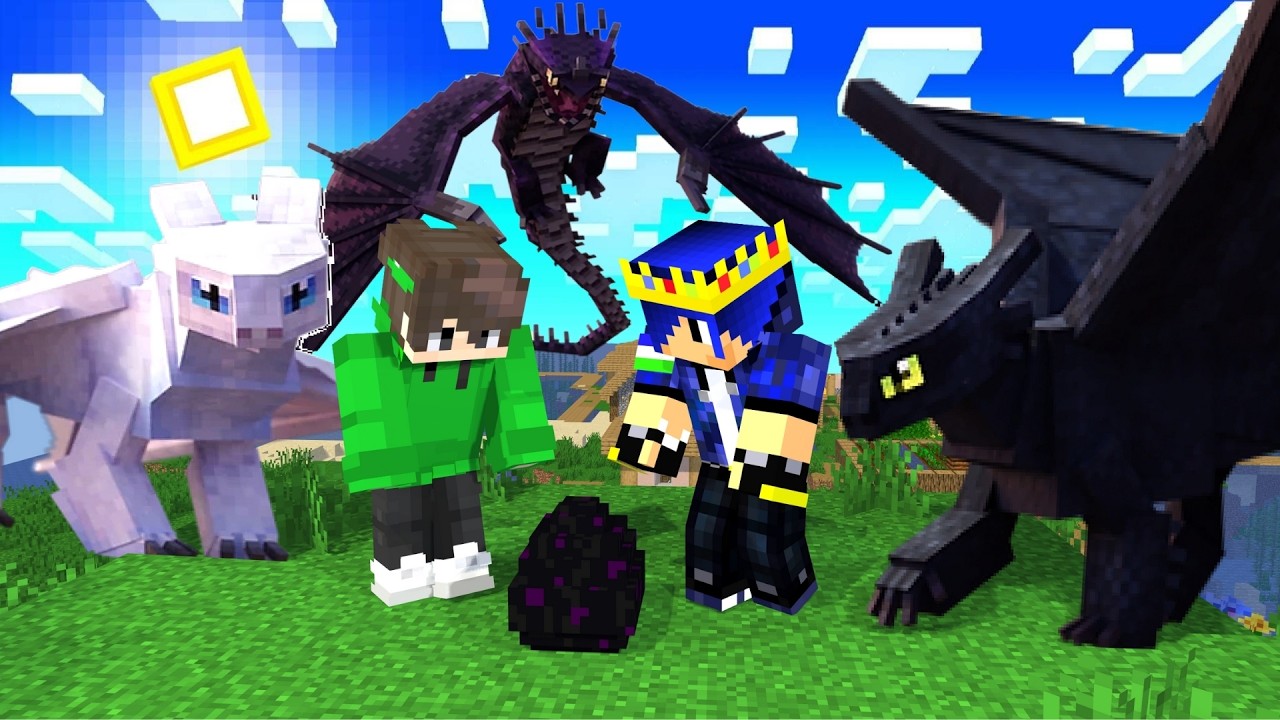 Minecraft Lekin Ajdarlar Baxni Yeb Qo'ydi 😱