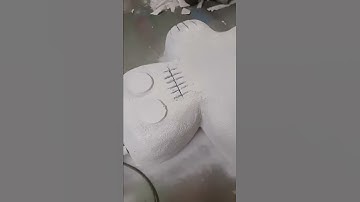 Sculpting styrofoam prop by Rene Pierre