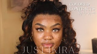 NO WAY THESE CONTACTS LOOK THIS REAL 😱😱 (TRY ON & REVIEW) ft. JUST4KIRA