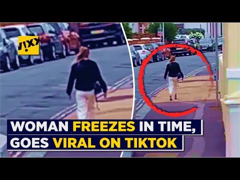 Woman 'Frozen in Time' While Walking Down the Street