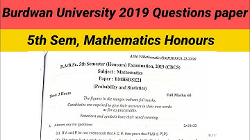 DSE21,DSE22,DSE23, Questions paper of Burdwan University (mathematics,2019)