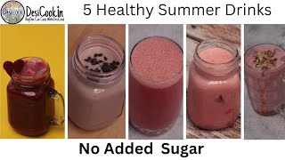 5 Healthy Summer Drinks Recipes For Weight Loss | Refreshing Natural Drinks | Detox Drinks