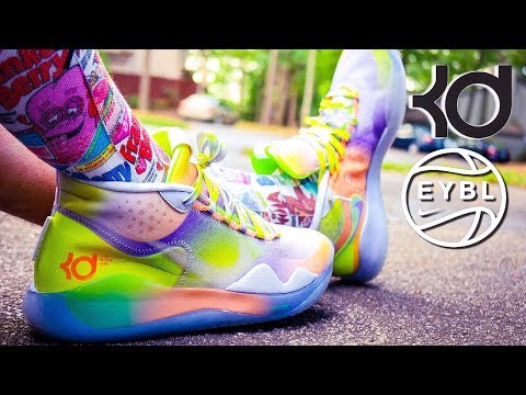 kd 12 peach jam on feet