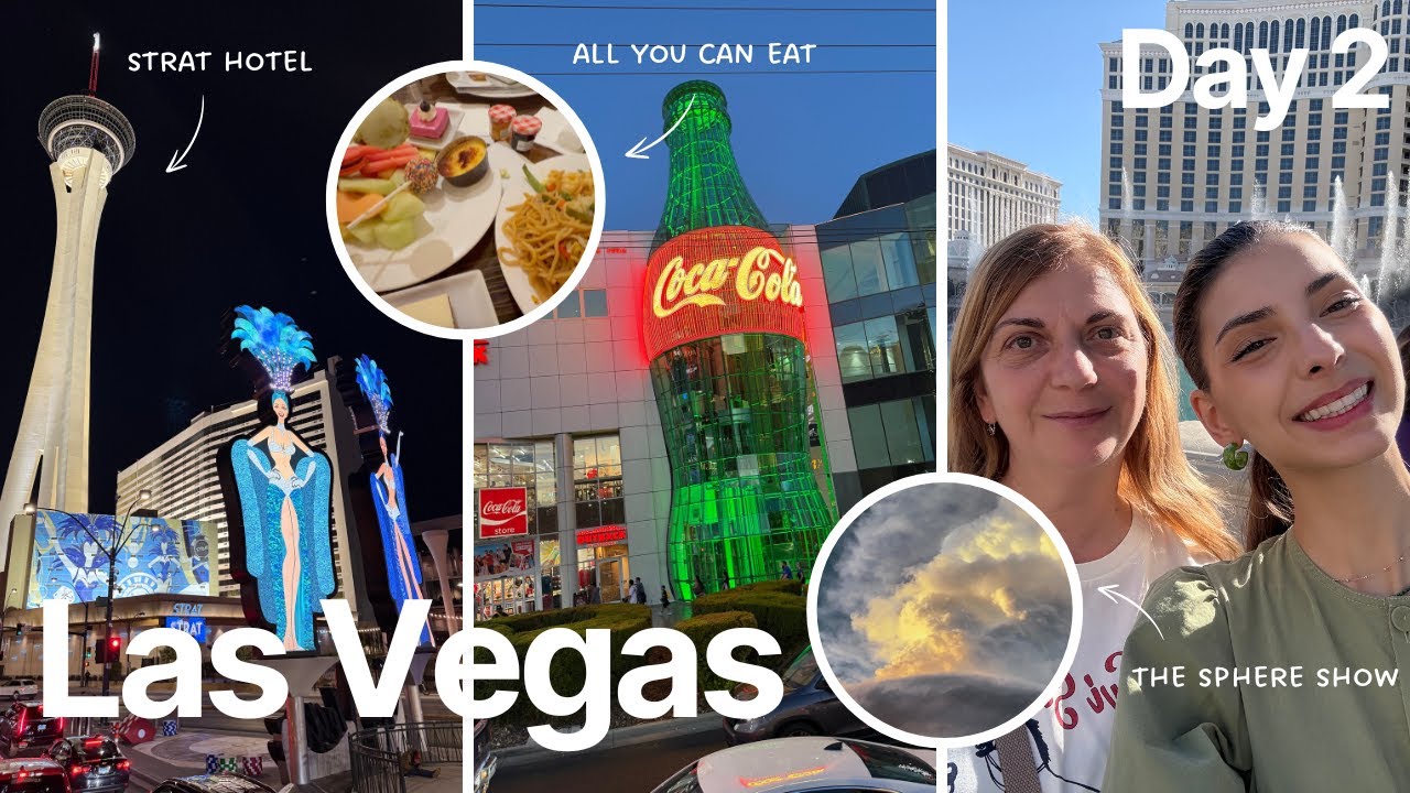 Las Vegas day 2/Show la Sfera/all you can eat/tur cu autobuzul etajat noaptea pe Strip