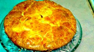 Вкусный пирог с курицей, картофелем, луком. Легко и просто Вкусный пирог с курицей, картофелем, луком. Легко и просто