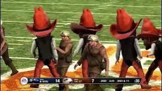 West Virginia vs Oklahoma State Game NCAA Football 09 gameplay Named Mascot Rosters