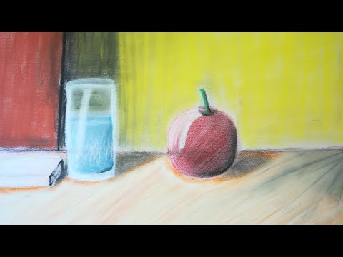 رسم طبيعة جامدة بالوان الباستيل