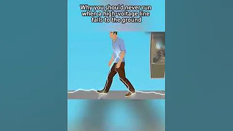 why you should never run when a high voltage line falls to the ground #electromagnetic