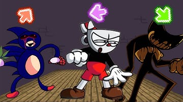 FNF Character Test  Gameplay VS Playground l VS Sonic l VS Cuphead l VS Bendy