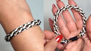 How to knit a 4 COLORS KUMIHIMO BRACELET -  Step by step Ideal for beginners