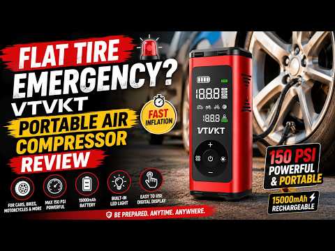 Flat Tire Emergency? 🚗💨 VTVKT Portable Air Compressor Review