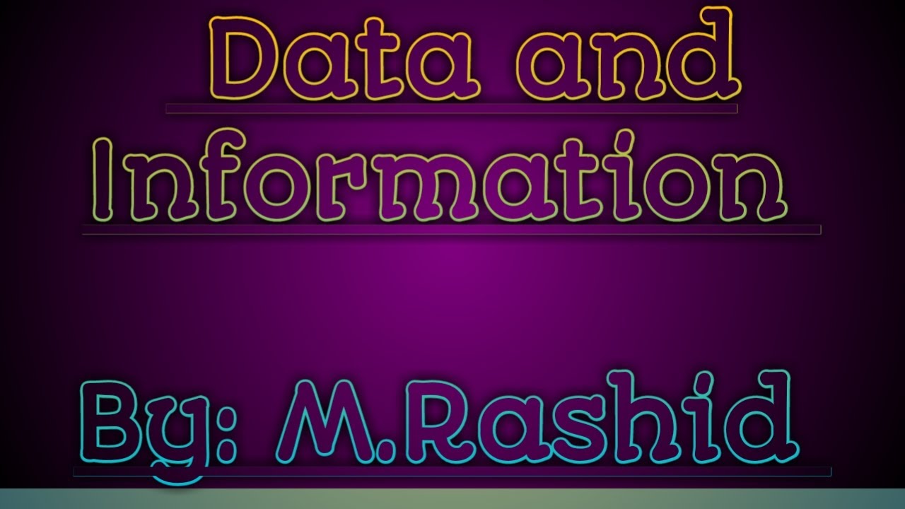 Data and information. / Difference between data and information
