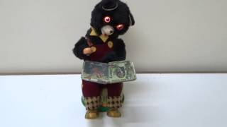 50s ALPS TIN BATTERY OPERATED WEE LITTLE BABY BEAR READING BEAR
