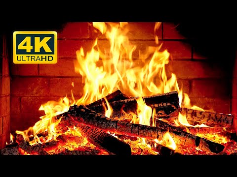 🔥 Cozy Fireplace 4K (12 HOURS). Fireplace with Crackling Fire Sounds. Crackling Fireplace 4K