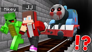 JJ and Mikey ESCAPE From Horror THOMAS - in Minecraft Challenge (Maizen Mizen Mazien)