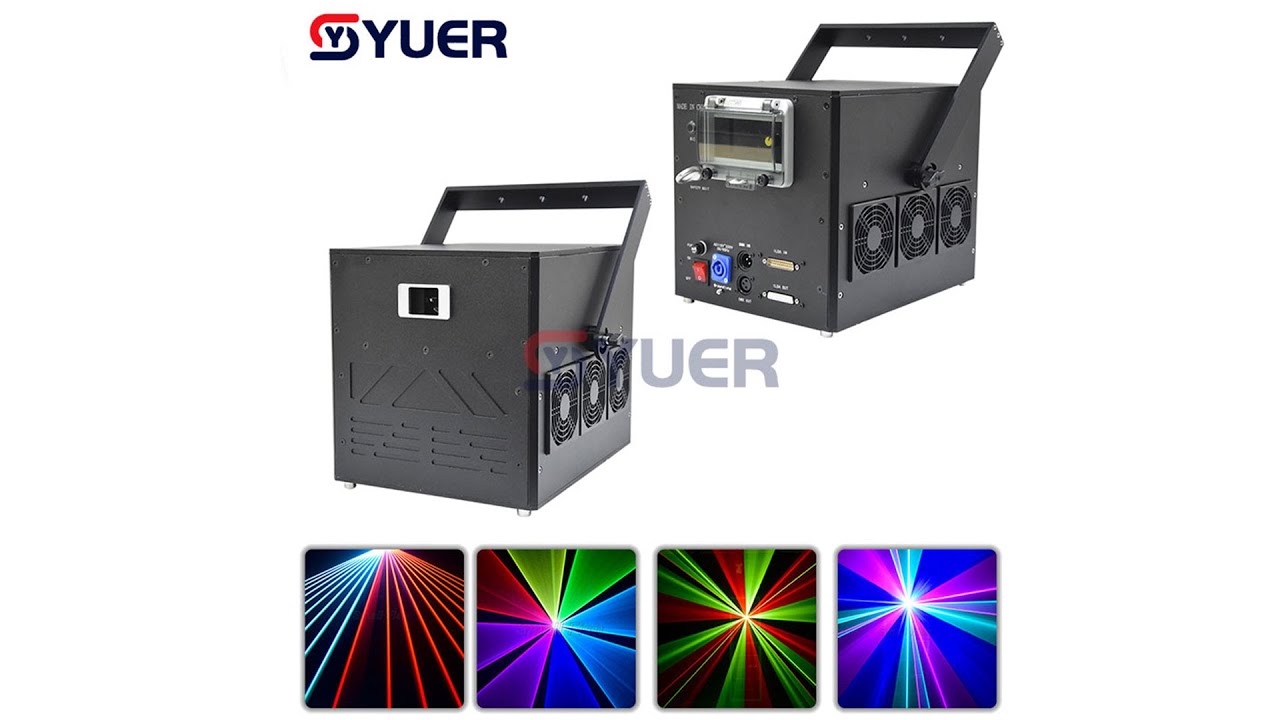 YUER™️ 20W RGB Animated Scan Pattern Beam Effect Laser Light - YouTube