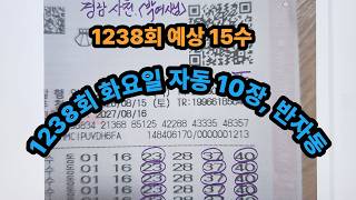 1238회 화요일 자동 10장, 반자동 & 1238회 예상 15수