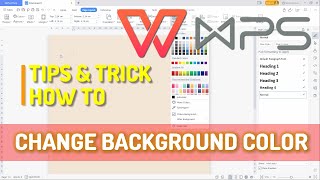 Wps Office Word How To Change Background Color