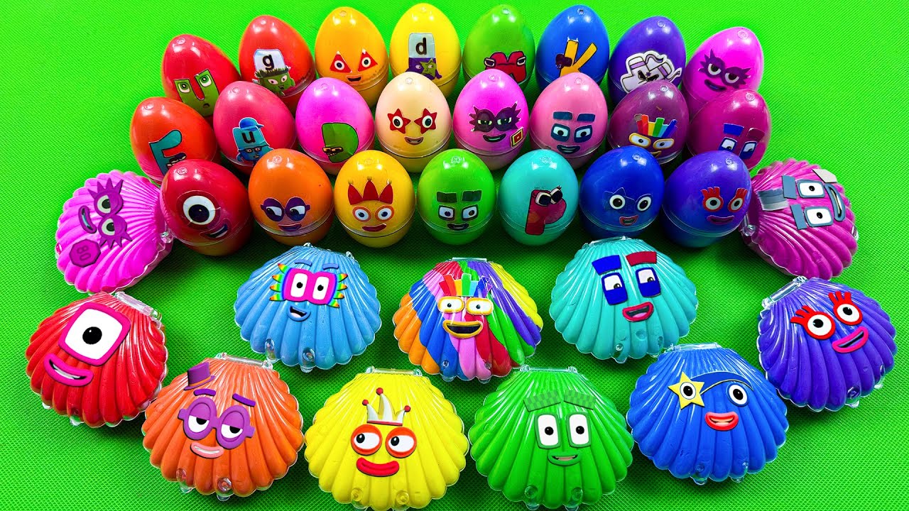 Numberblocks Mixing ASMR: Finding Hidden Slime Clay in Mussel, Eggs Colorful! Satisfying Slime ASMR