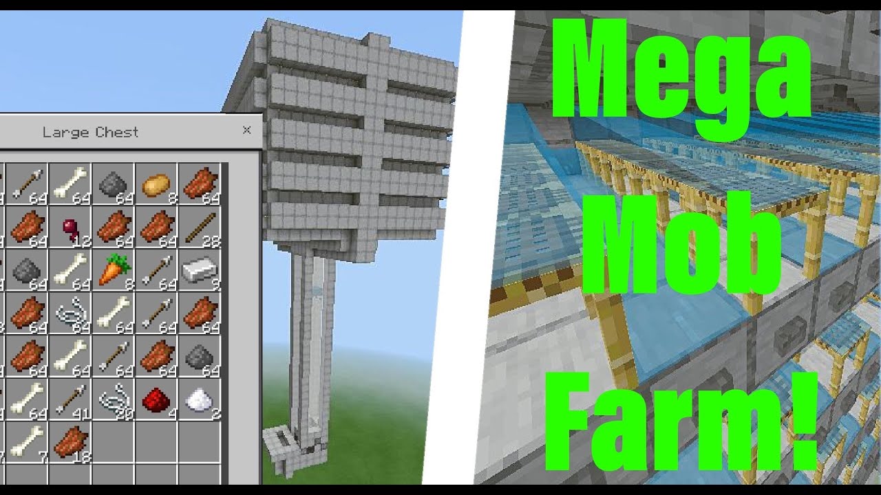 *MEGA* MOB FARM 2000 Items Per Hour! - Minecraft Bedrock 1.16 - YouTube