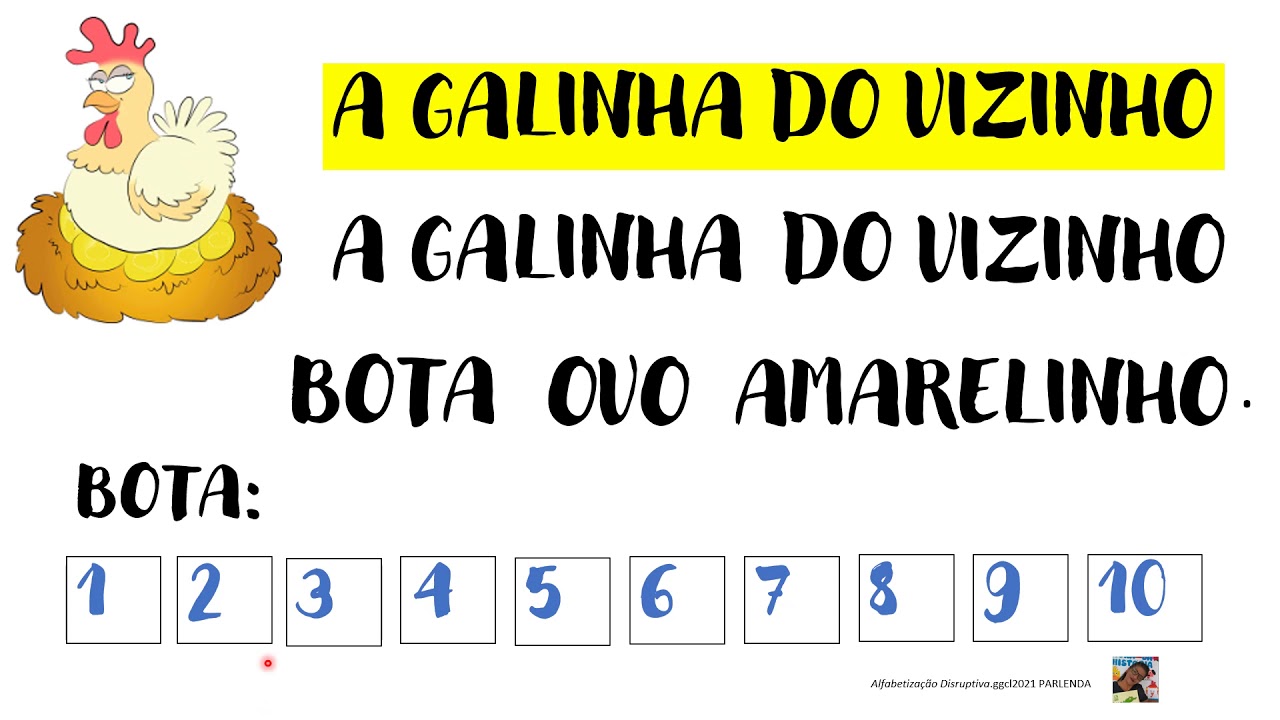 A galinha do vizinho. Leitura de parlenda. - YouTube