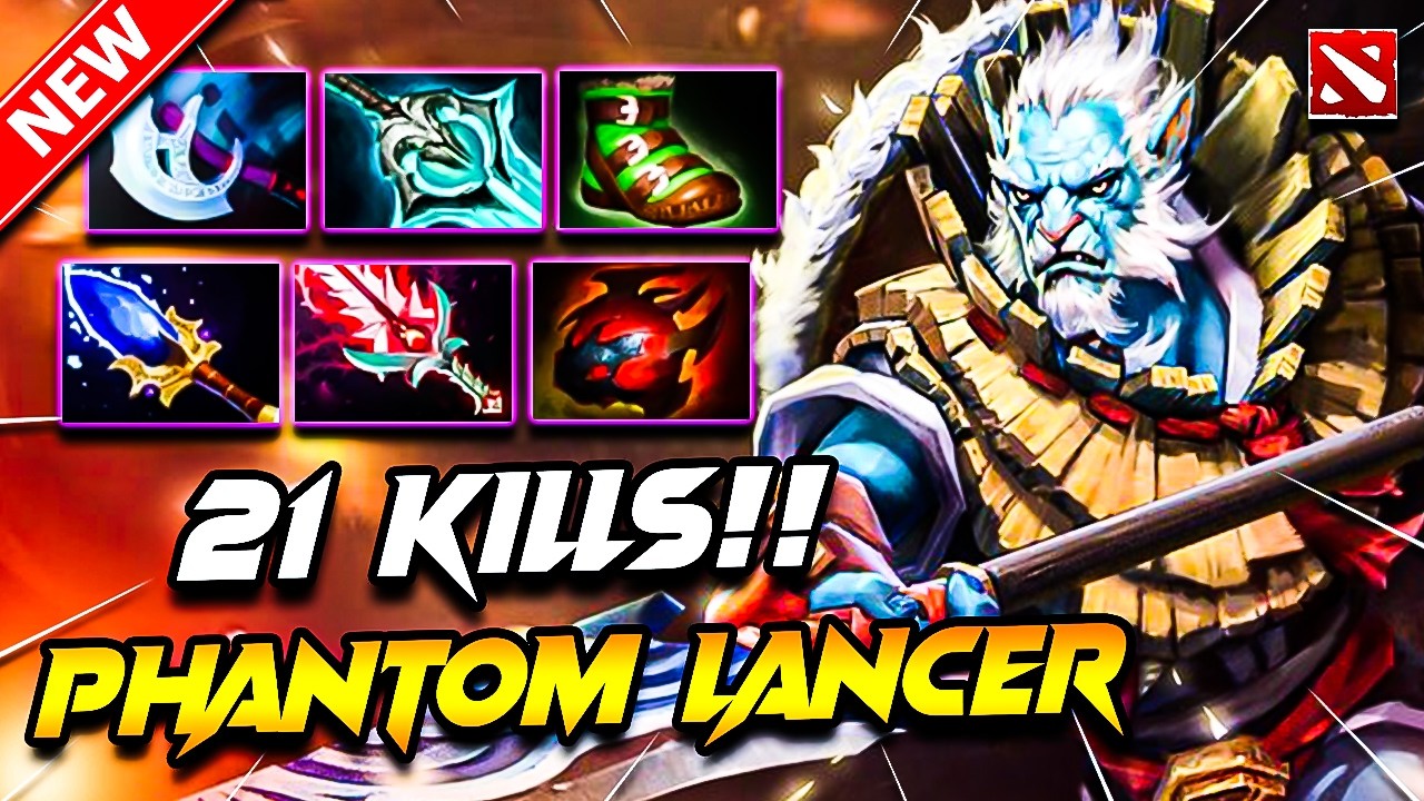 Dota 2 PHANTOM LANCER Gameplay | (x21 Kill) Phantom Lancer DOTA 2 Carry ...