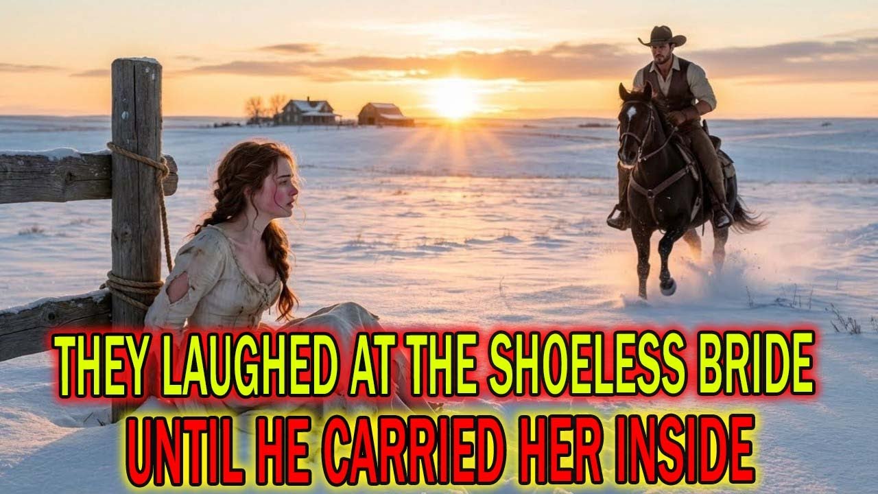 They Laughed When the Bride Arrived with No Shoes — Until the Mountain Man Carried Her Inside