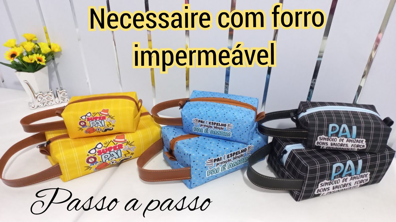 Como fazer necessaire box com forro impermeável, Dia dos Pais, sublimação.