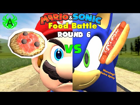 Mario VS Sonic Funny Animation: Food Battle 6 - Nintendo