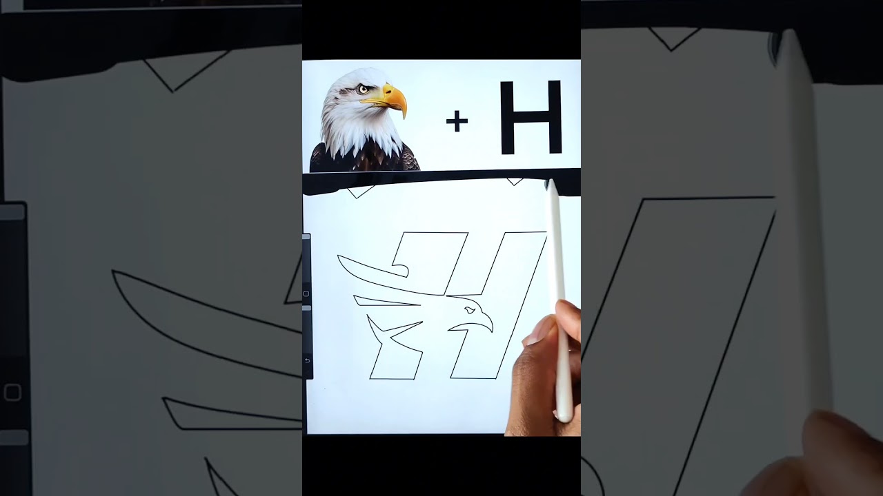 How to make logo | H + Eagle 