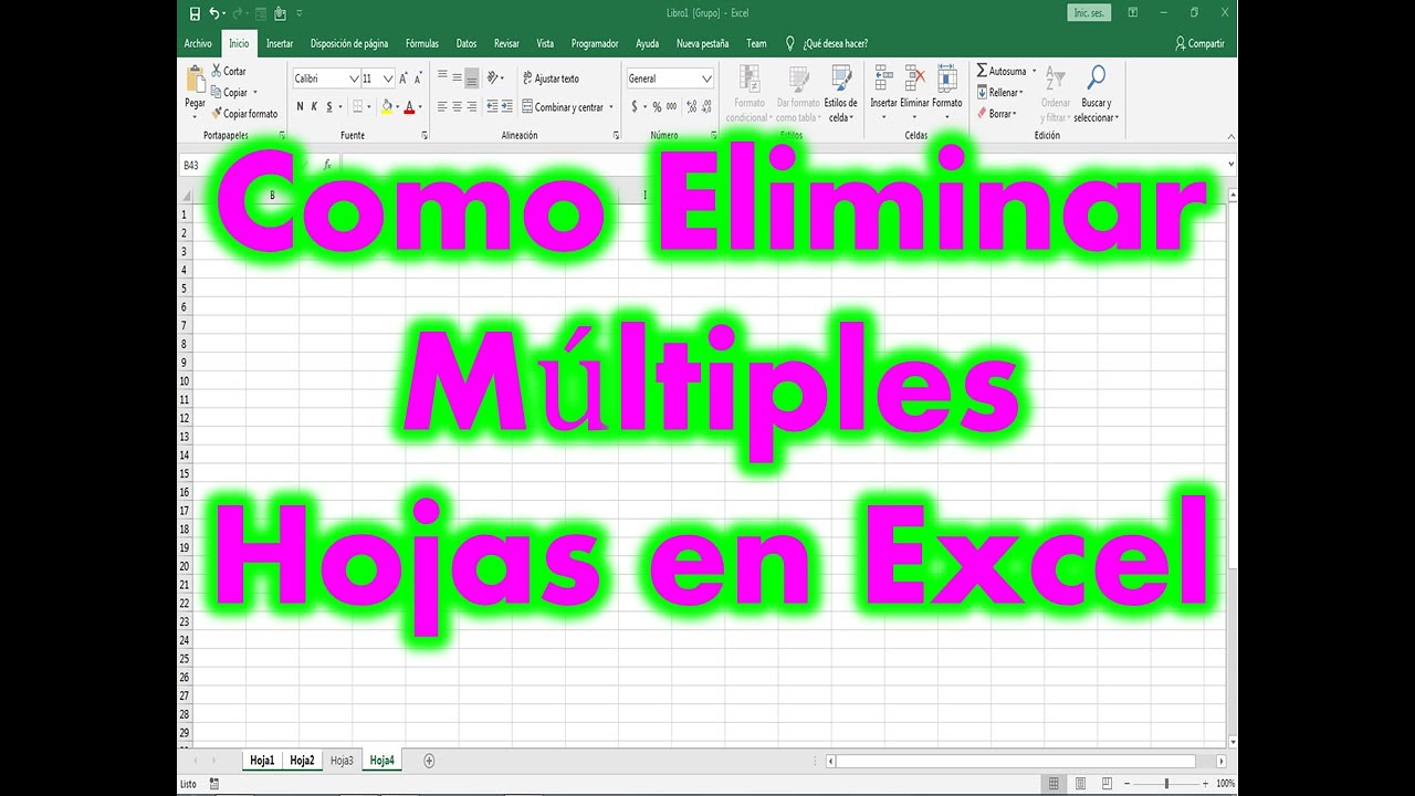 Como eliminar multiples hojas en microsoft excel youtube