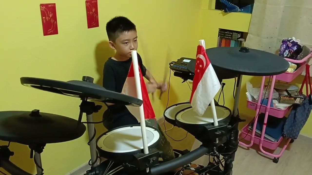Playing Drums with NDP 2025 Theme Song - Here We Are