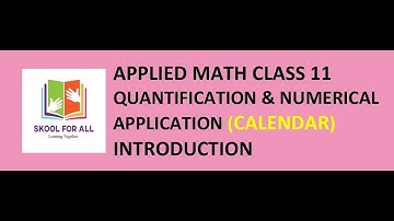 Applied Math Class 11 Calendar Introduction Solved in English.