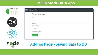 Creating a MERN stack CRUD app | Part 07 - Adding Page - #1 - Saving data to DB