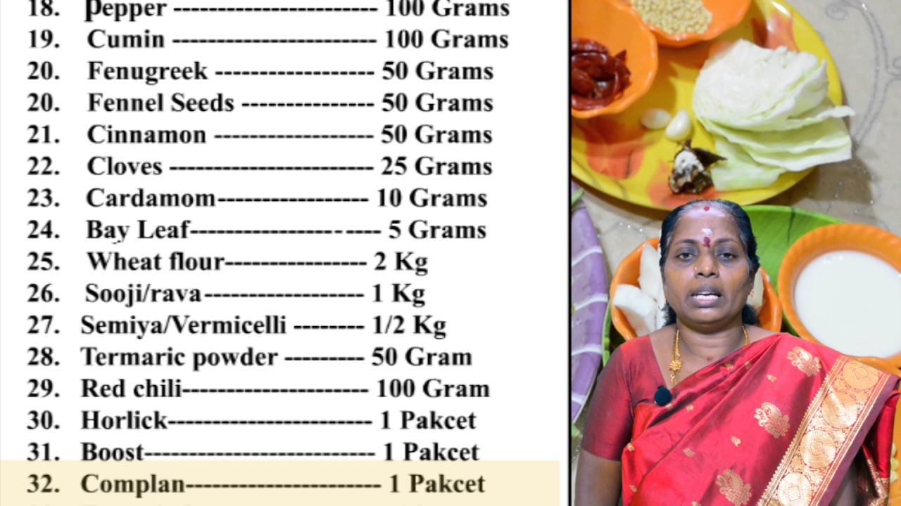 Grocery List Maligai Saman