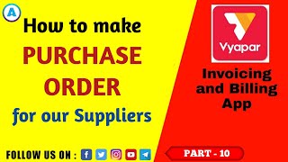 Vyapar: How to make Purchase Order in vyapar app || Purchase order kaise banaye || Part 10 screenshot 5