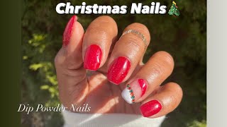 Christmas Nails! Dip Powder Nails |Nail Tutorial |Dip Powder Nails |How to dip powder