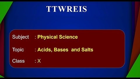 T-SAT || TTWREIS - GURUKULAM || Physical Science - Acids , Bases and Salts || 10th Class