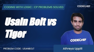 USANBOLT | Usain Bolt vs Tiger | Coding with Logic: CP Problems Solved simple